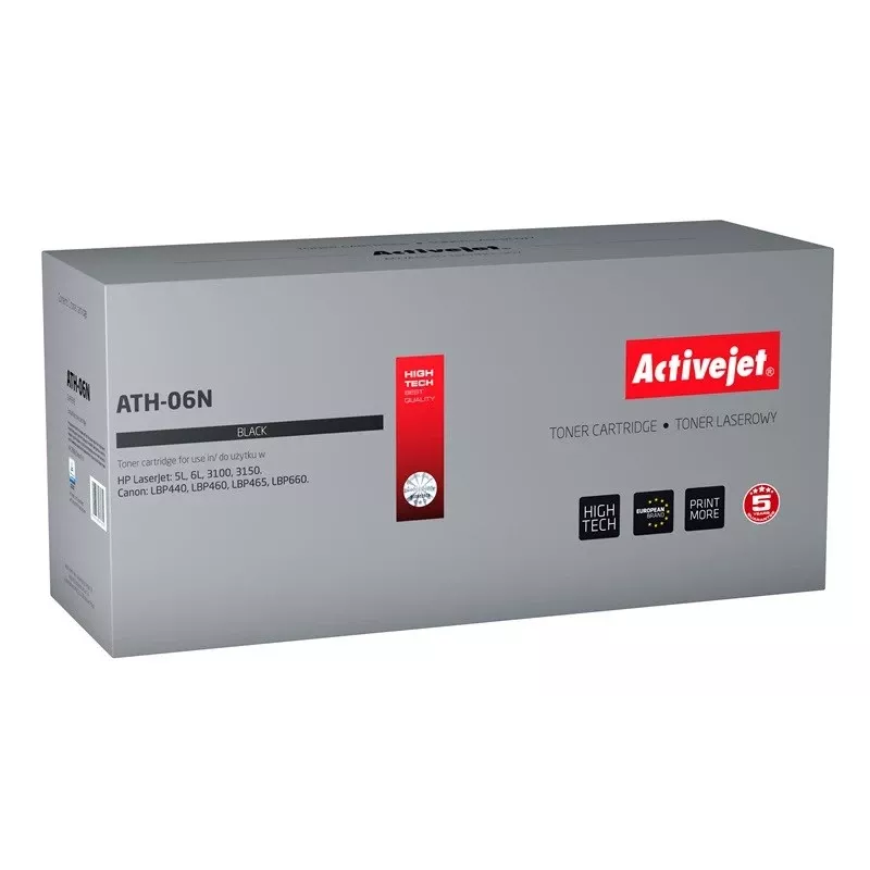 Activejet ATH-06N tonerio kasetė (pakaitalas HP 06A C3906A, Canon EP-A; Supreme; 2800 puslapių; juoda)