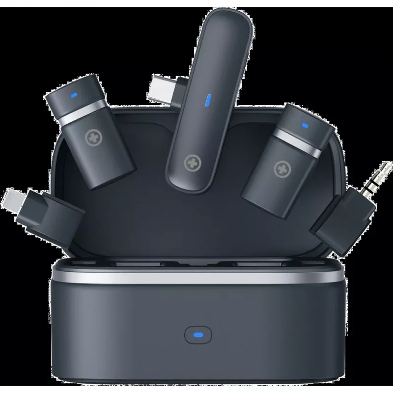 Belaidis mikrofonų rinkinys Plusonic PS-TDS9 su USB-C, Lightning ir 3,5 mm jungtimis