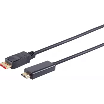 Vaizdo kabelio adapteris S/CONN 10-71045 3 m DisplayPort HDMI A tipo, juodas