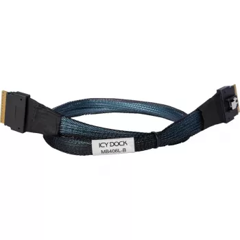 ICY DOCK - MB4026L-B - SlimSAS 4i SFF-8654 į OCuLink 4i SFF-8611 kabelis – 0,5 m
