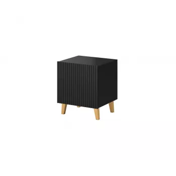 Naktinių staliukų rinkinys cama meble PAFOS, 2 vnt., 45×40×51 cm, matinė juoda, MDF / medžio drožlių plokštė
