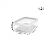 Maisto indas rotho 1053201100 Stačiakampis 1,2 L permatomas baltas, technopolimeras, tinkamas plauti indaplovėje