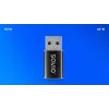 Savio AK-81 vaizdo kabelio adapteris USB Type-C USB Type-A juodas