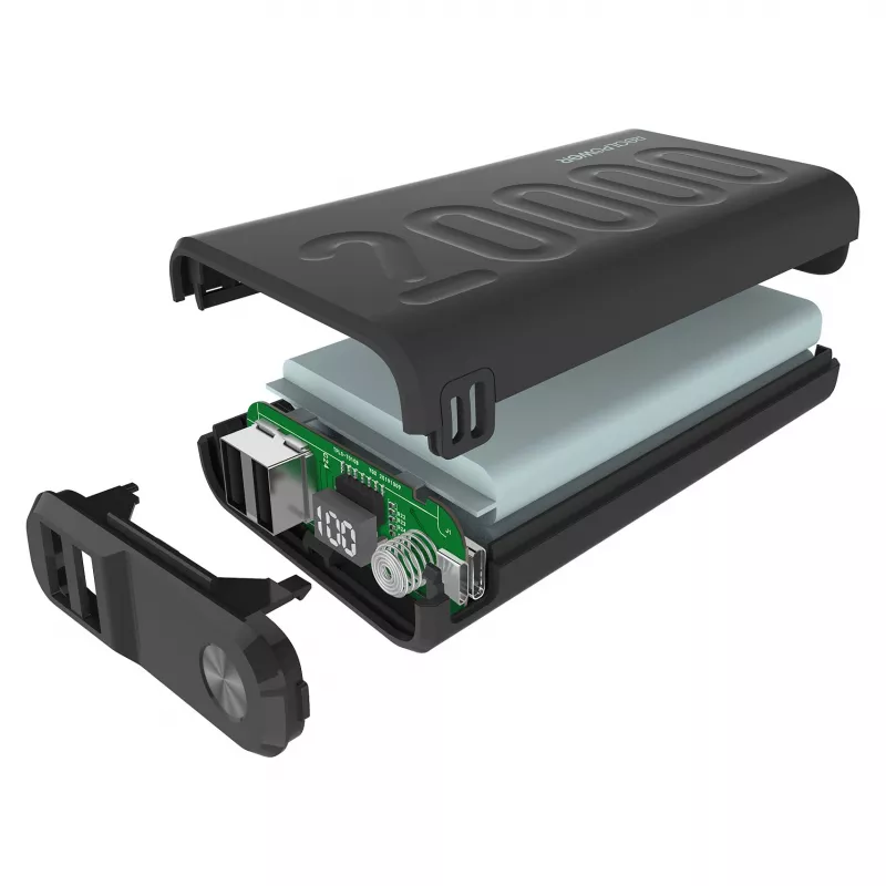 Išorinė baterija RealPower PB-20000 PD juoda (323369)