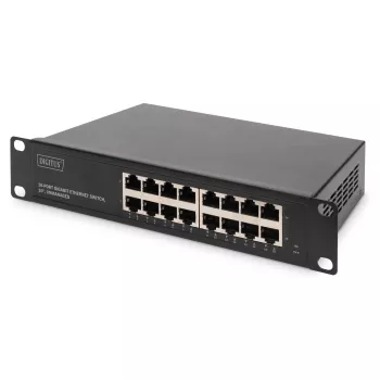 Tinklo komutatorius DIGITUS 10 colių Gigabit Ethernet 16 prievadų nevaldomas (montavimo stelaže modulis)