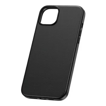 Telefono dėklas Baseus Fauxther, skirtas iPhone 15 Plus, PU oda, 6,7 colio ekranui, juodas