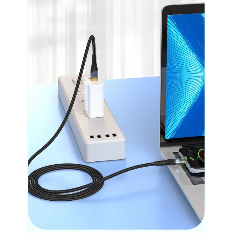 USB Type-C duomenų kabelis Tellur TLL155731, Type-C į Type-C, 60 W galia, 100 cm, juodas