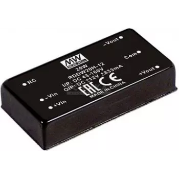maitinimo adapteris MEAN WELL RDDW20F-05, 20 W, 5 V, 2 A, RoHS, 50,8 mm gylis, 35 g