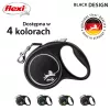 Ištraukiamas šuns pavadėlis Flexi Juoda Design M, juostinis pavadėlis, 5 m, vidutinėms veislėms (10–25 kg), maks. apkrova 20 kg
