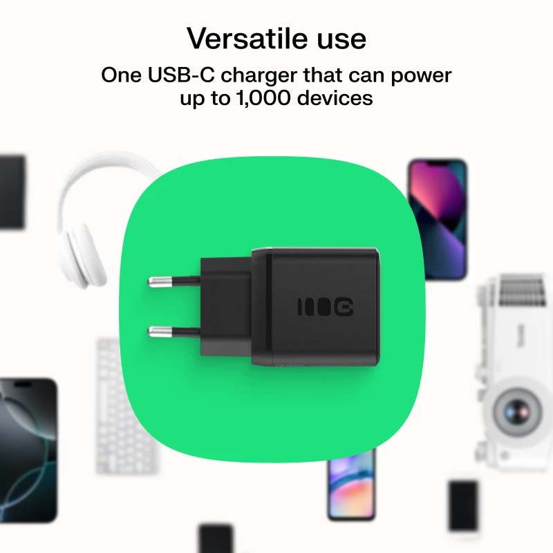 Įkroviklis Green Cell PowerSource Duo30 – 1× USB-A, 1× USB-C, 3A