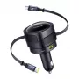 Automobilinis įkroviklis Baseus Enjoyment Max 90W su USB-C, Lightning ir USB-A prievadais