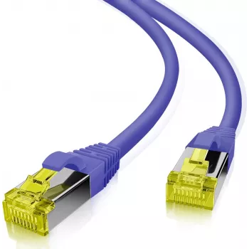 Tinklo kabelis Helos 191045 0,5 m Cat6a S/FTP violetinis geltonas