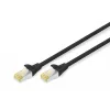 Digitus Professional - Laidas - RJ-45 (M) į RJ-45 (M) - 25 cm - SFTP - CAT 6a - Halogen-Free, Moulded - Juoda (DK-1644-A-0025/BL)