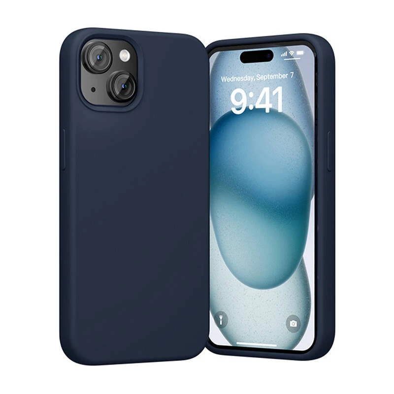 Silikono dėklas Vention KUFL0-20, skirtas iPhone 15 Plus, mėlynas — minkštas apsauginis dėklas, plonas prigludimas