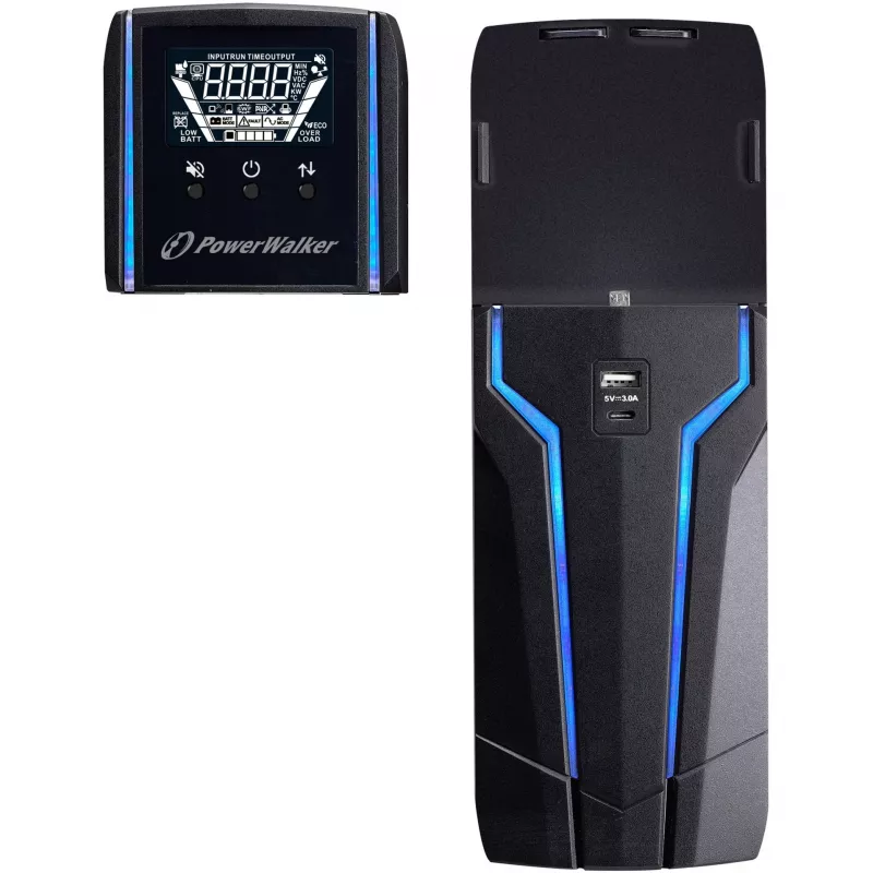 PowerWalker VI 1000 GXB - UPS - kintamoji srovė 162–290 V - 600 vatų - 1000 VA - 9 Ah - USB - 4 išvesties prievadai