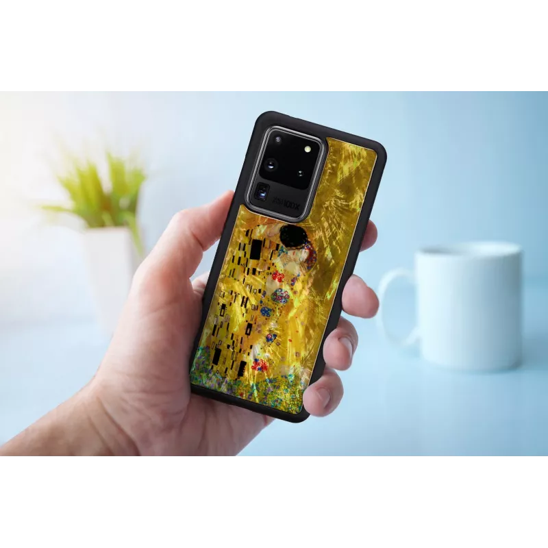 Apsauginis telefono dėklas iKins, skirtas Samsung Galaxy S20 Ultra – Juoda Kiss dizainas