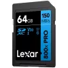 SDXC „flash“ atminties kortelė „Lexar“ 64 GB UHS-I 800xPRO — Class 10, U3, V30, 150 MB/s