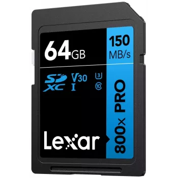 SDXC „flash“ atminties kortelė „Lexar“ 64 GB UHS-I 800xPRO — Class 10, U3, V30, 150 MB/s