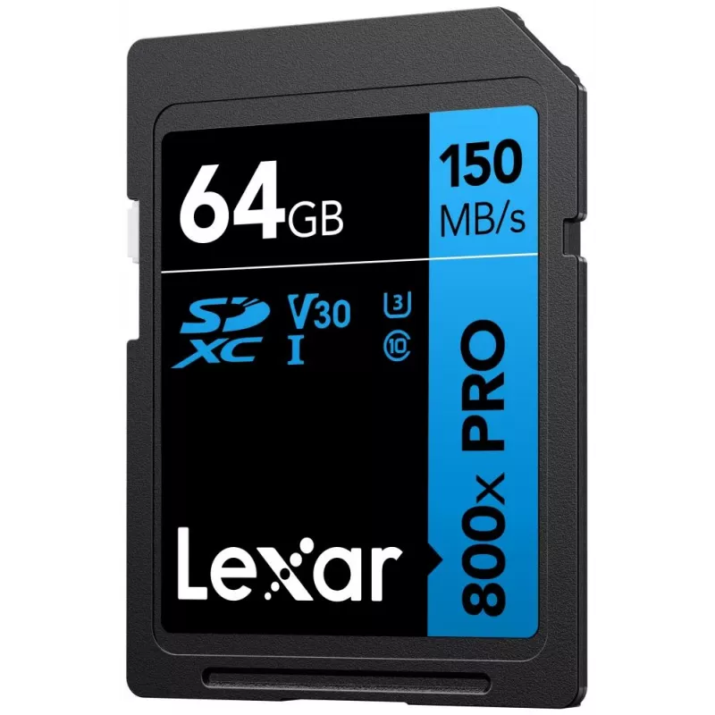 SDXC „flash“ atminties kortelė „Lexar“ 64 GB UHS-I 800xPRO — Class 10, U3, V30, 150 MB/s