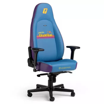 Žaidimų kėdė noblechairs ICON Fallout Nuka‑Cola Quantum Edition — aukščiausios kokybės PU apmušalai, ergonomiškas aukšto atlošo dizainas