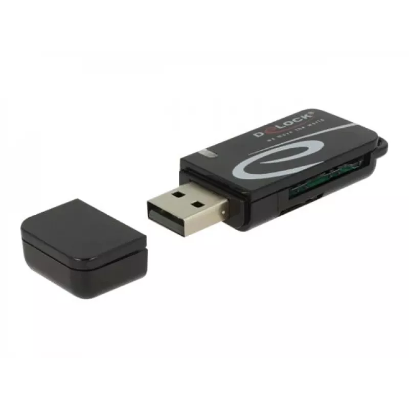 Kortelių skaitytuvas DeLOCK Mini USB 2.0 su SD ir Micro SD lizdu