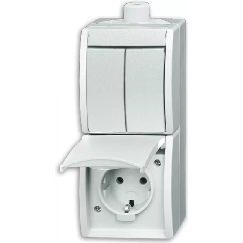 BUSCH JAEGER 2601/5/20EW-54-503 - CEE 7/3 - 2P+E - Balta - IP44 - 250 V - 16 A