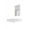 Tualetinis staliukas su veidrodžiu cama meble PAFOS 80×41,6×100 cm, baltas matinis, MDF rėmas, 1 stalčius
