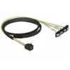 SCSI kabelis DeLOCK 85685 Juoda Geltona 1 m 1 x Mini SAS HD SFF-8643 4 x SATA 7 kontaktų