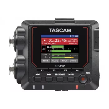 Nešiojamasis garso įrašymo įrenginys Tascam FR2-AV — 2 takelių, 2 XLR kombinuoti įėjimai, USB-C sąsaja, 48–192 kHz, 24/32 bitų, „microSD“ iki 512 GB