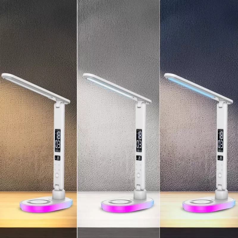 Stalinė lempa Hawk HW-LAMP03 balta RGB — reguliuojama LED stalinė lempa su RGB apšvietimu