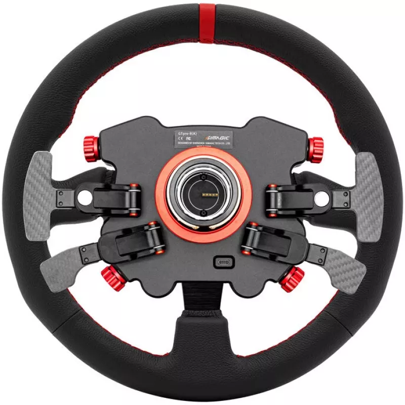 Simagic vairo stebulės rankenėlė GT1 Pro (GTPRO-R K Leather) – odinis apvalkalas, suderinama su GT1 serija