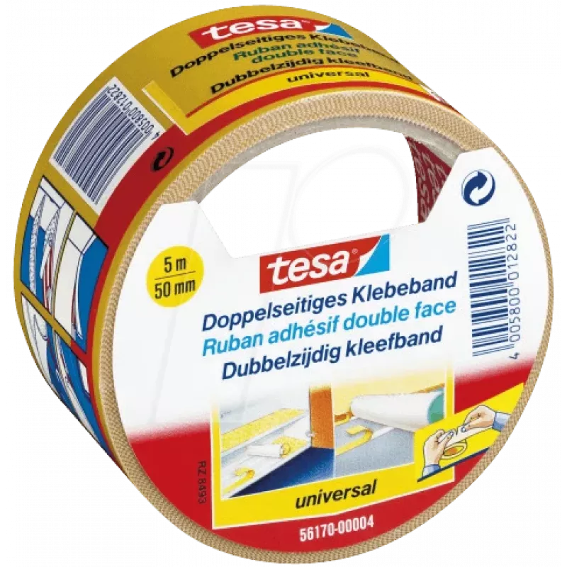 Dvipusė juosta Tesa 56170, 5 m x 50 mm, nuolatiniai klijai, medžiaginė