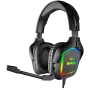 Žaidimų ausinės su mikrofonu AP-U750MV, juodos (USB, RGB)