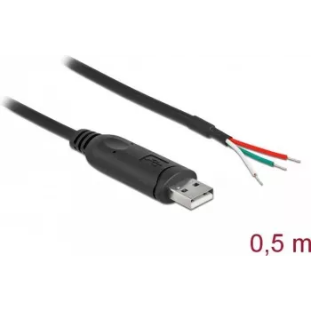 Adapterio kabelis USB 2.0 Type-A į nuoseklųjį RS-232 DeLOCK 63497