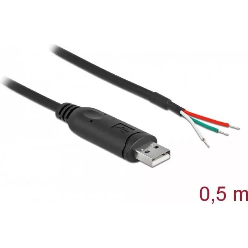 Adapterio kabelis USB 2.0 Type-A į nuoseklųjį RS-232 DeLOCK 63497