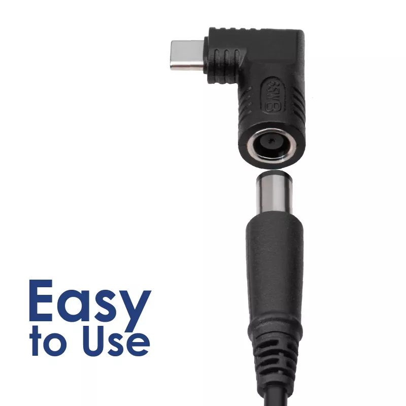 Akyga AK-ND-D13 DC 4,5 x 3,0 mm + kaištis – USB-C PD adapteris nešiojamojo kompiuterio įkrovikliui, 65 W