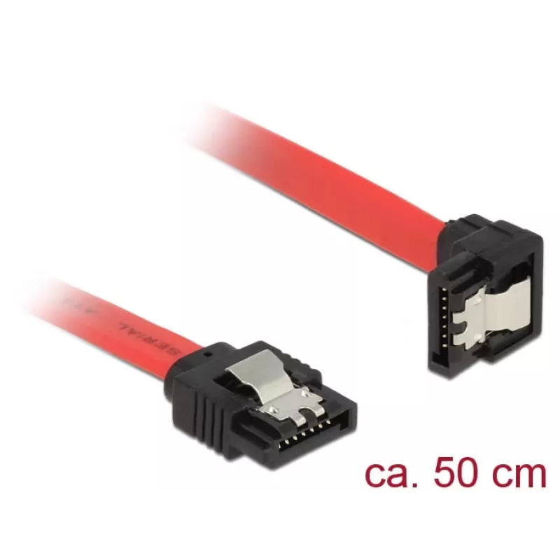 SATA laidas DeLOCK 83979 0.5 m SATA 7 kaiščių Juoda Raudona