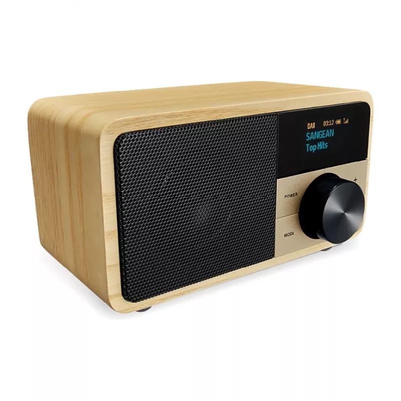 Stalinis radijo imtuvas Sangean DDR-7 Natural Wood FM AM Bluetooth, medinis korpusas, FM/AM derintuvas, Bluetooth garso srautas