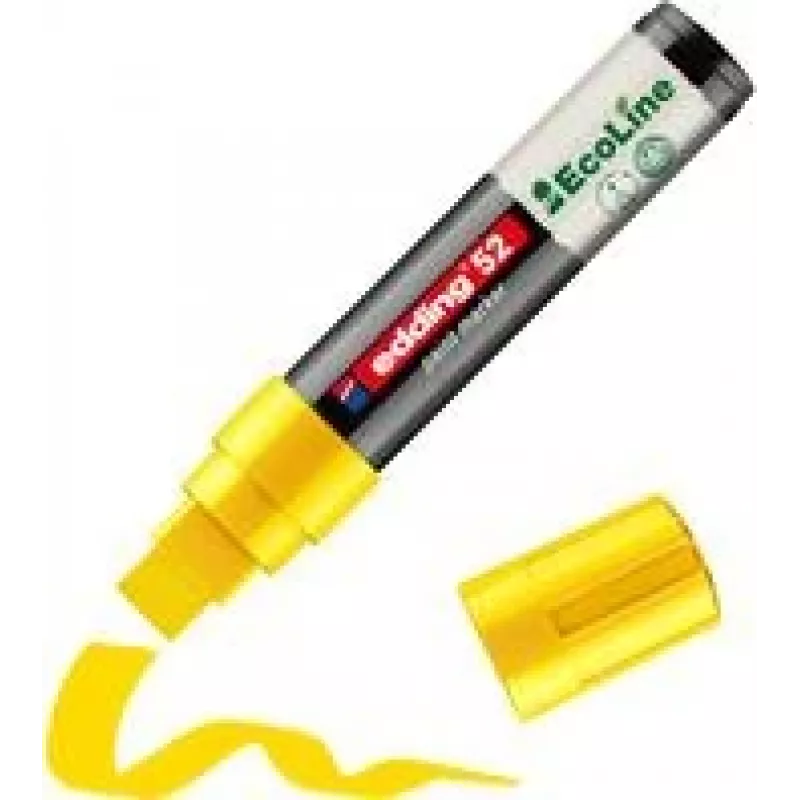 Marker Edding 52 EcoLine Geltona 4.0–15.0 mm — kaltos formos antgalio nuolatinis žymeklis, pildomas