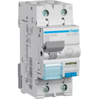 Hager RCBO jungiklis 1P+N 10kA C-25A 30mA ADA575D (ADA575D)