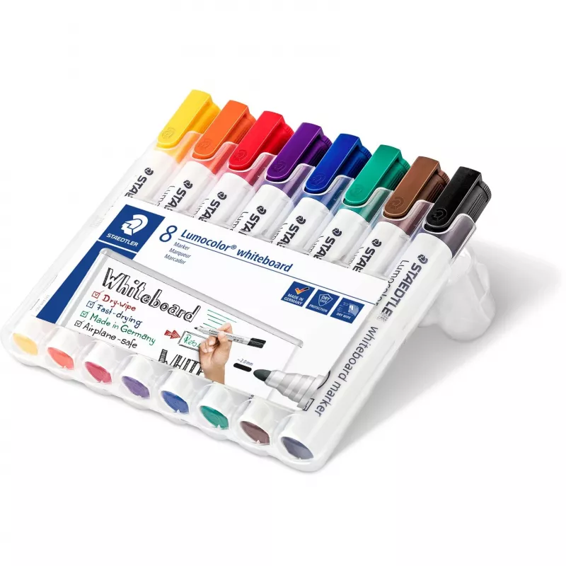 Staedtler Lumocolor 351 WP8 permanentinis žymeklis, kulkos formos antgalis, įvairiaspalvis, 8 vnt.