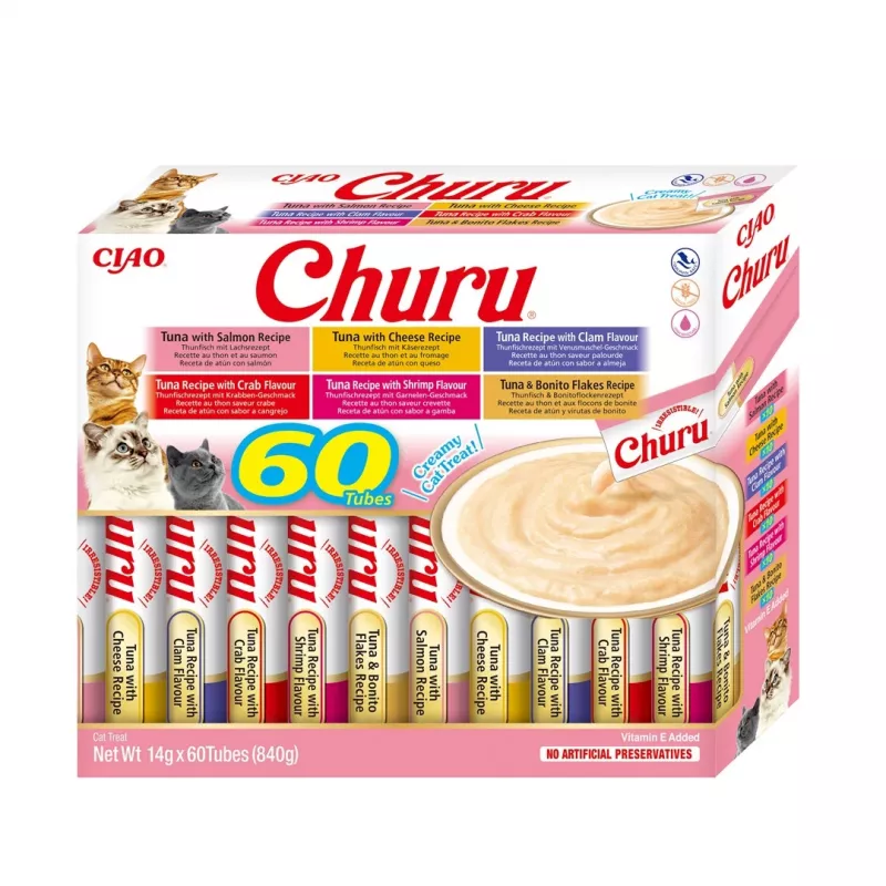 INABA Churu rinkinys Tunas – kačių skanėstai – 60 x 14 g