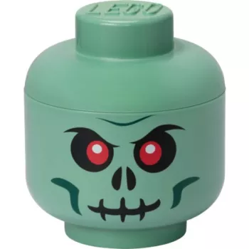 Room Copenhagen LEGO Head Skeleton maža laikymo dėžutė, žalia/juoda