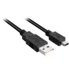 USB 2.0 laidas, USB-A kištukas > Mini-USB kištukas (juodas, 1,0 metro, dvigubai ekranuotas)