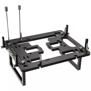 Streacom benchtable BC1 Mini V2 juoda — kompaktiškas pasyviai aušinamas atviro rėmo korpusas