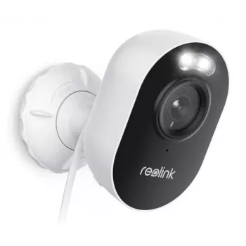 IP apsaugos kamera Reolink Lumus E450 — 8MP (3840×2160), Wi‑Fi, integruotas prožektorius, PoE parinktis, 2,8 mm objektyvas, microSD iki 512 GB, IP65