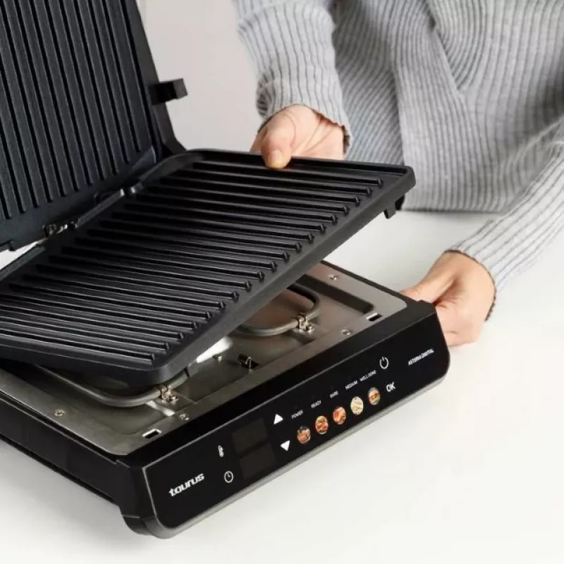 Elektrinis 2-in-1 grilis Taurus Asteria Digital — 2000 W, reguliuojamas termostatas, nelimpanti danga, nuimamas lašų padėklas