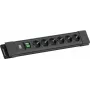 Maitinimo lizdas Bachmann CONNECTUS su 6× CEE7/3 lizdais, 1× jungikliu, 2,0 m kabeliu, CEE7/7 kištuku, juodas