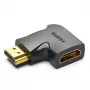Vention HDMI 270 laipsnių mažas į moterišką vertikalų plokščią adapterį juodas