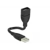 USB kabelis DeLOCK 15cm USB 2.0 USB A juodas